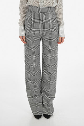 houndstooth high-rise waist palazzo  pants