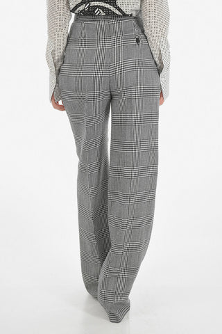 houndstooth high-rise waist palazzo  pants