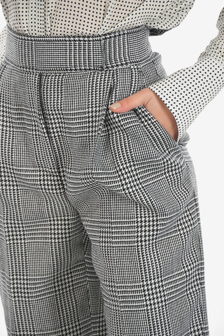 houndstooth high-rise waist palazzo  pants