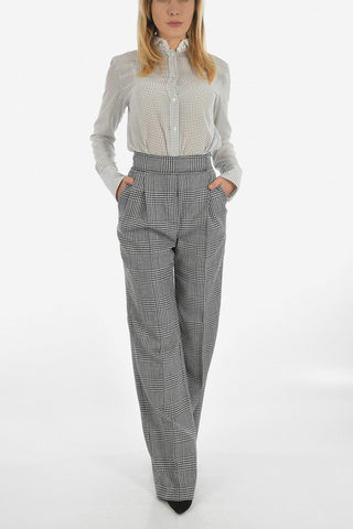 houndstooth high-rise waist palazzo  pants