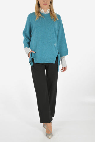 Cashmere Crewneck Sweater with Bows