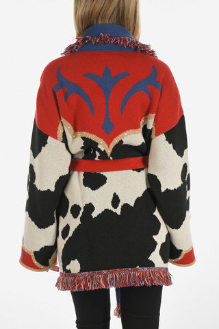 fringed cashmere wrap cardigan