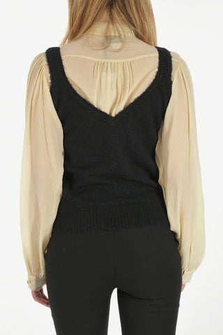 v-neck knit tank top