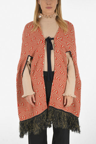 fringed wool and glitter cape