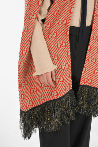fringed wool and glitter cape