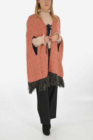 fringed wool and glitter cape