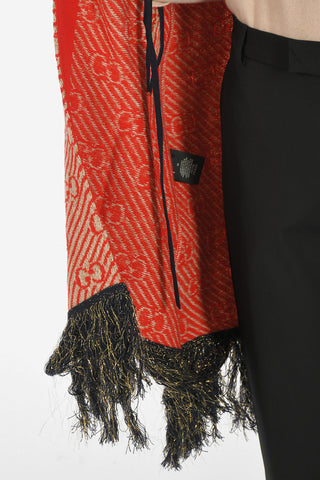 fringed wool and glitter cape