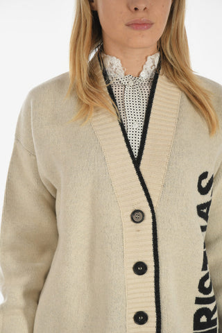 Wool and Cashmere Embroidered Cardigan