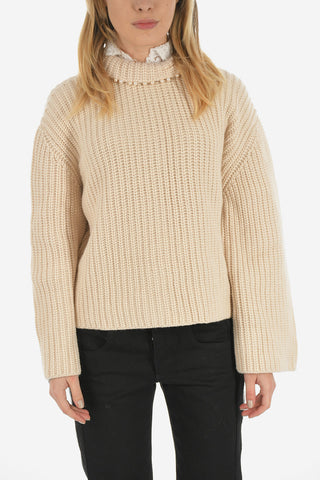 beads embellished Cashmere cable knit Sweater