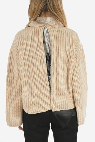 beads embellished Cashmere cable knit Sweater