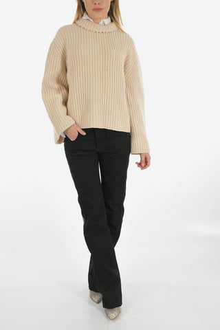 beads embellished Cashmere cable knit Sweater