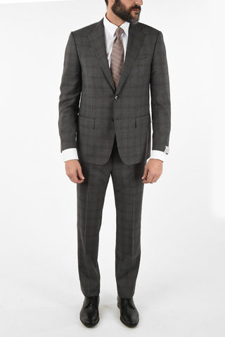 Tone-on-tone check side vent drop 6R 2-button MANTUA suit