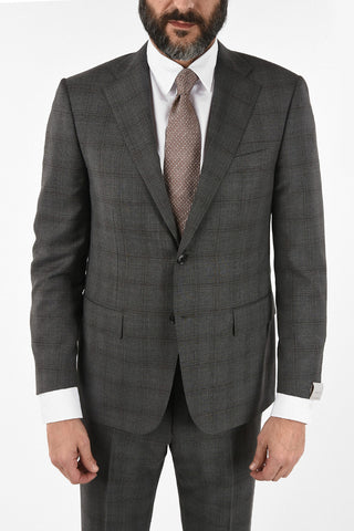 Tone-on-tone check side vent drop 6R 2-button MANTUA suit