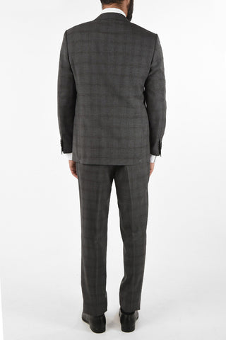 Tone-on-tone check side vent drop 6R 2-button MANTUA suit