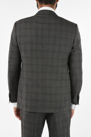 Tone-on-tone check side vent drop 6R 2-button MANTUA suit