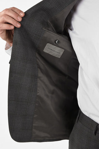 Tone-on-tone check side vent drop 6R 2-button MANTUA suit