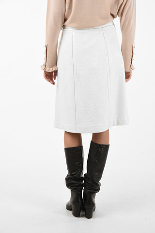 waxed cotton below knee Wrap Skirt