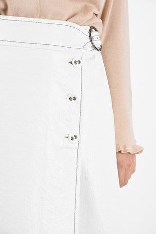 waxed cotton below knee Wrap Skirt