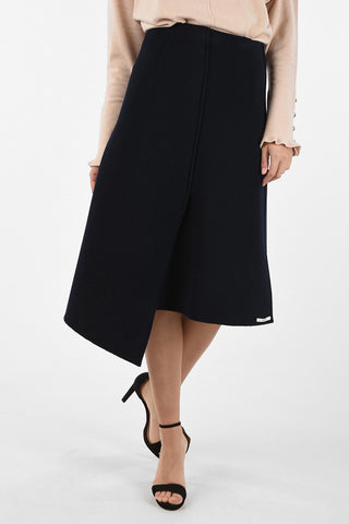 below knee  asymmetrical skirt