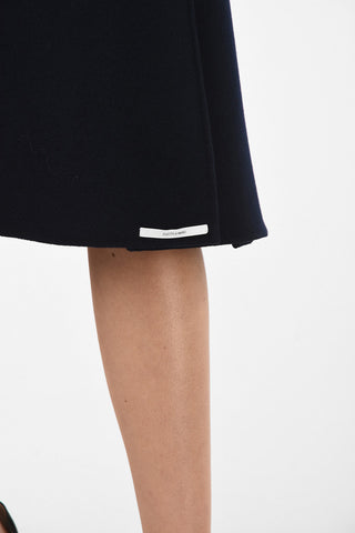 below knee  asymmetrical skirt