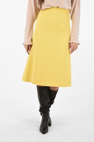 split-back hem a-line skirt
