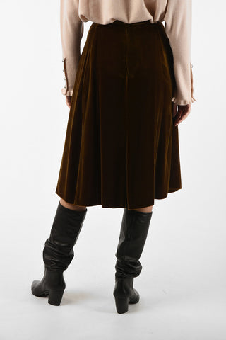 chenille below knee  circle skirt