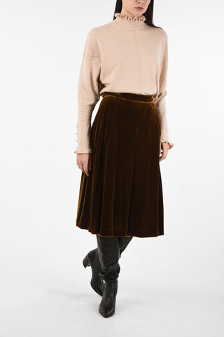 chenille below knee  circle skirt
