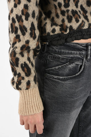 cheetah-print turtle-neck sweater