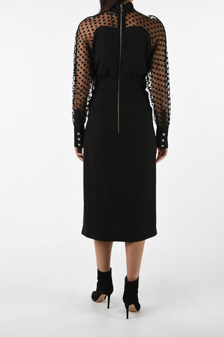 split-front hem silk dress