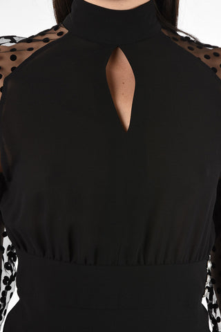 split-front hem silk dress