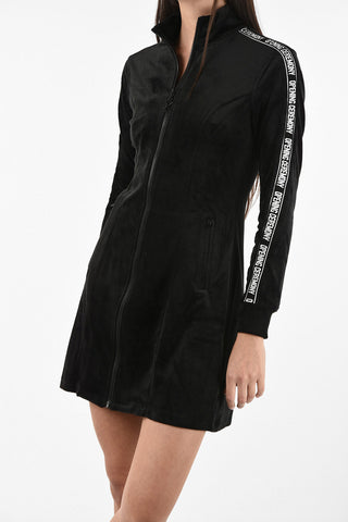 chenille mini dress with Zip Front Closure