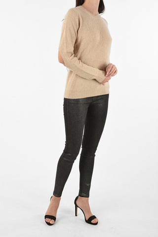 cashmere crew-neck sweater with bare back