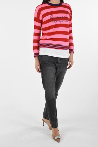 awning striped crew-neck sweaterwith Lurex Details