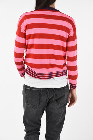 awning striped crew-neck sweaterwith Lurex Details