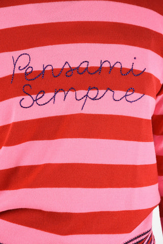 awning striped crew-neck sweaterwith Lurex Details