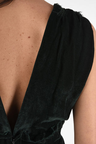 v-shape backline corduroy SAKURA jumpsuit