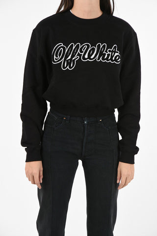 crew-neck sweatshirt with Shearling Embroidery