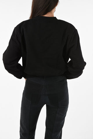 crew-neck sweatshirt with Shearling Embroidery