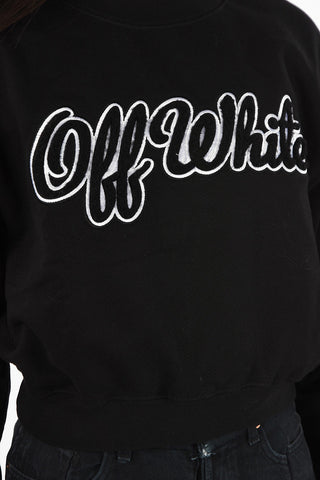 crew-neck sweatshirt with Shearling Embroidery