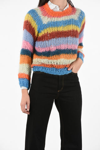 crochet crew-neck sweater