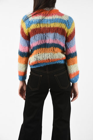 crochet crew-neck sweater