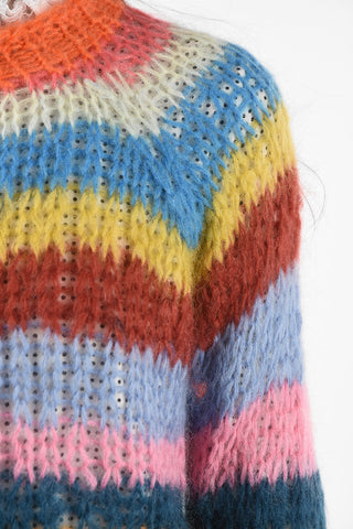crochet crew-neck sweater