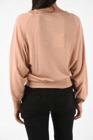 v-neck sweater with lace details