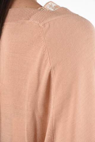 v-neck sweater with lace details