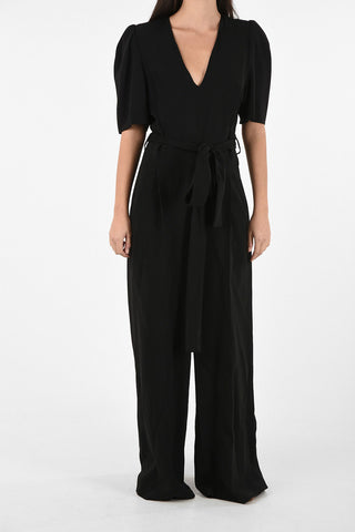 v-neck maxi jumpsuit