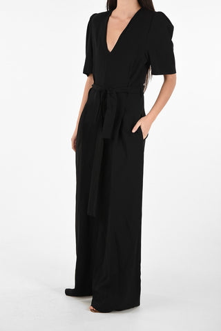 v-neck maxi jumpsuit