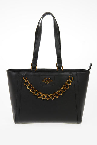 LOVE Faux Leather NEW CHAIN HEART Tote Bag