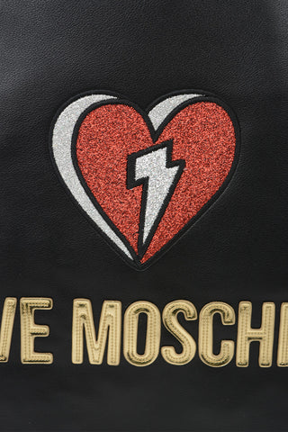 LOVE Faux Leather OUT OF THE BLUE Backpack With Glittered Heart