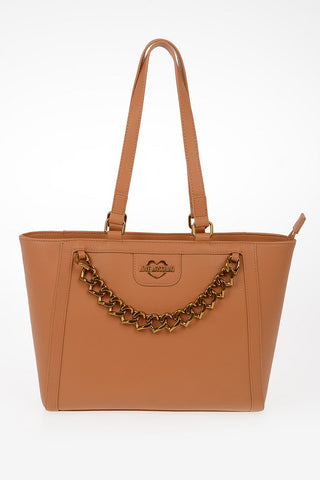 LOVE Faux Leather NEW CHAIN HEART Tote Bag