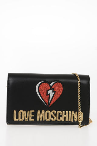 LOVE Pochette PADDED SHINY HEART in Ecopelle